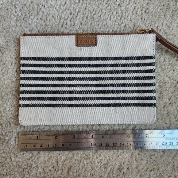 Fossil Handbags - Unused Fossil Wristlet Striped Canvas